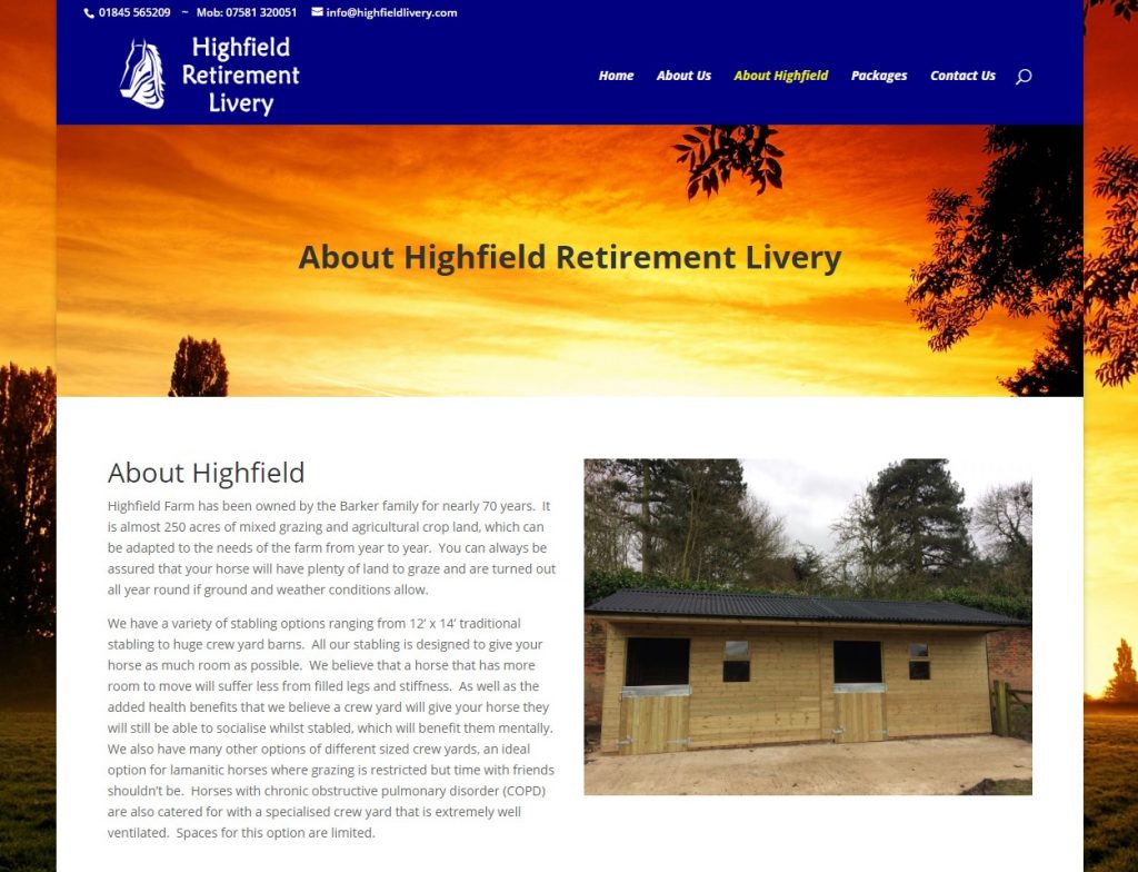 Highfield Retirement Livery